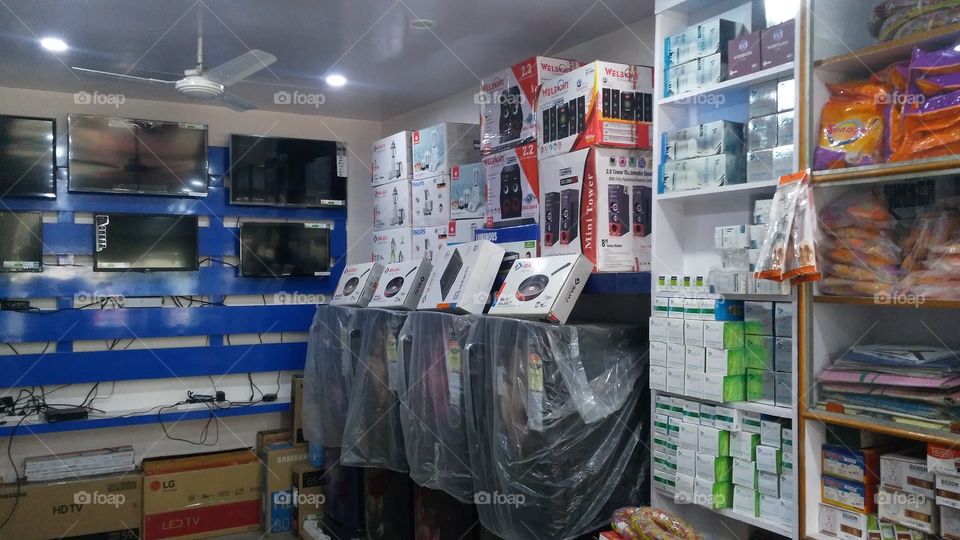 Led TVs and many more refrigerators are located in the shop.