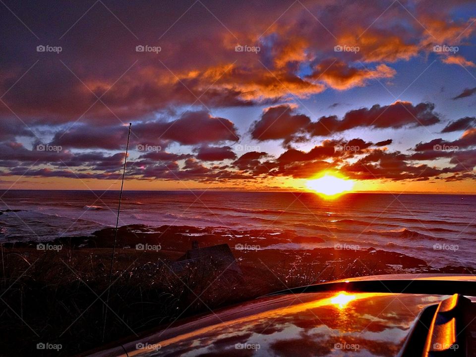 Northwest coastal sunset.