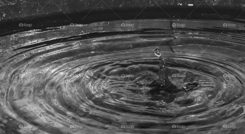 black and white water drop 