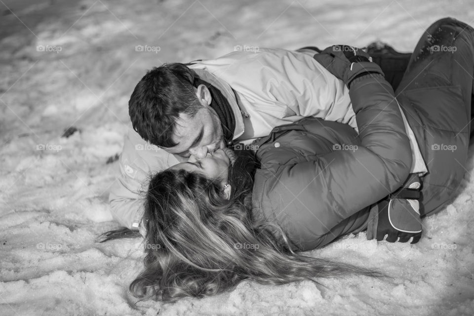 People, One, Reclining, Woman, Winter