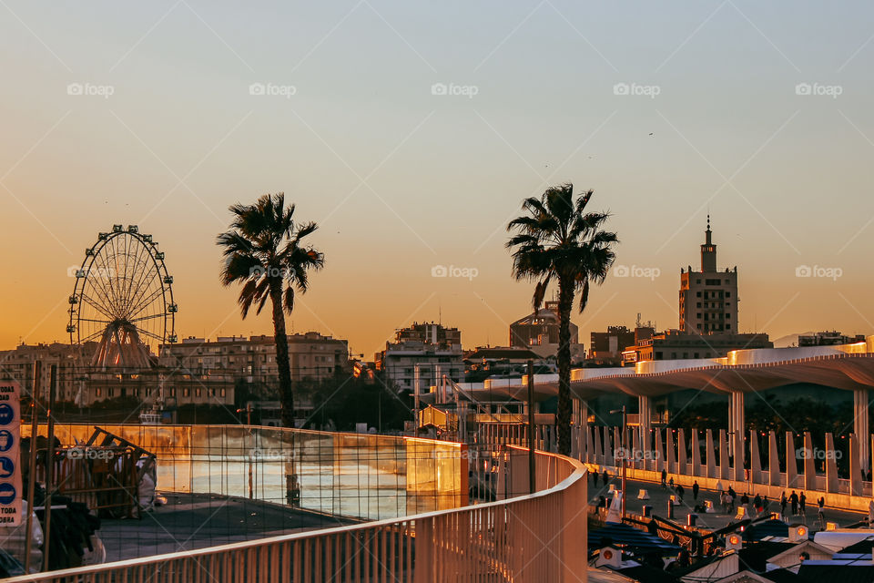 sunset in Malaga