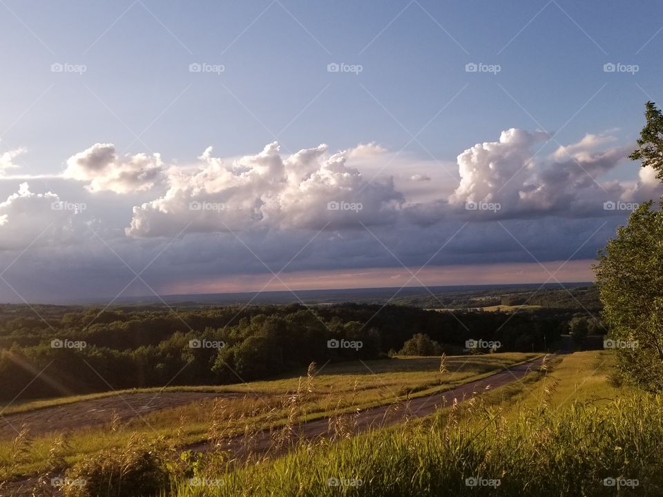 sunset and rainstorm