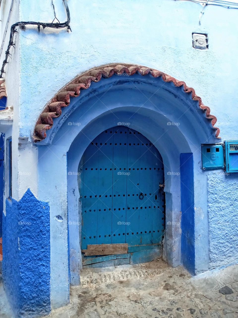 Ancien doors of chefchaouen in morocco