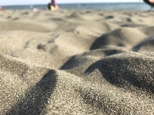 The fine sand on the beach Ada Bojana, in Montenegro.