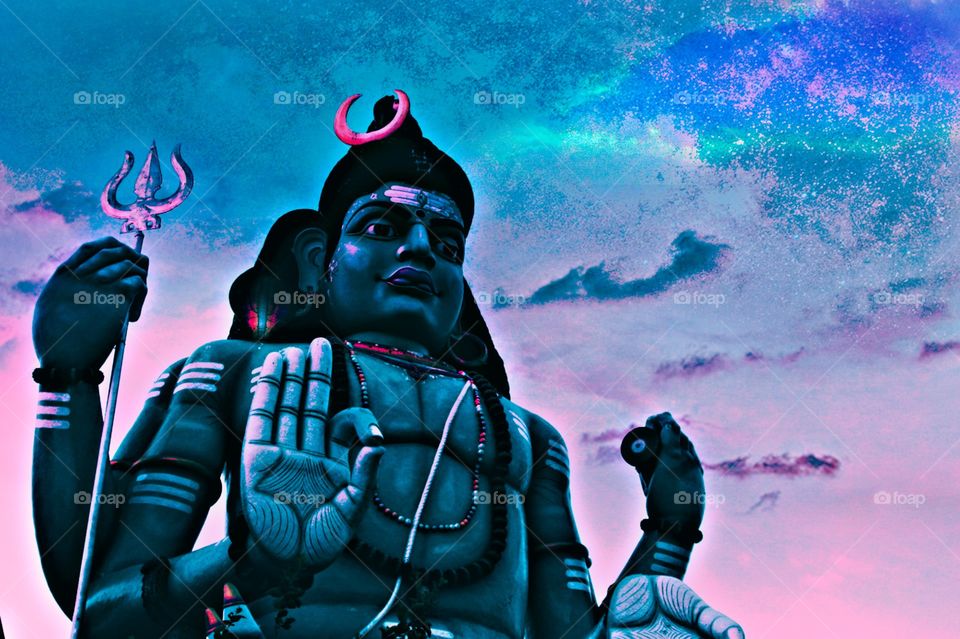 Lord Shiva big sculpture in open area India