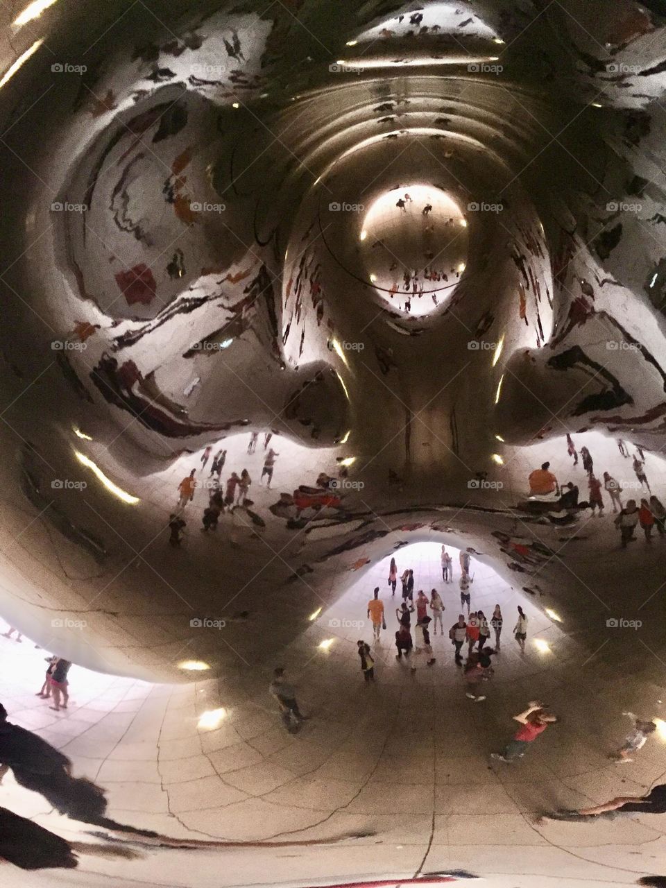 Kaleidoscope effects from below Chicago’s Cloud Gate