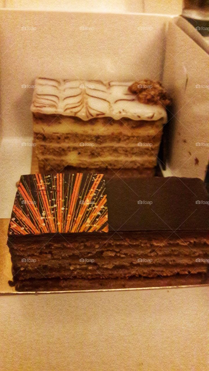 famous cakes in a famous cafe Gerbeaud Budapest