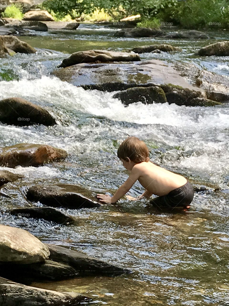 Exploring the river in Tellico Plains, TN