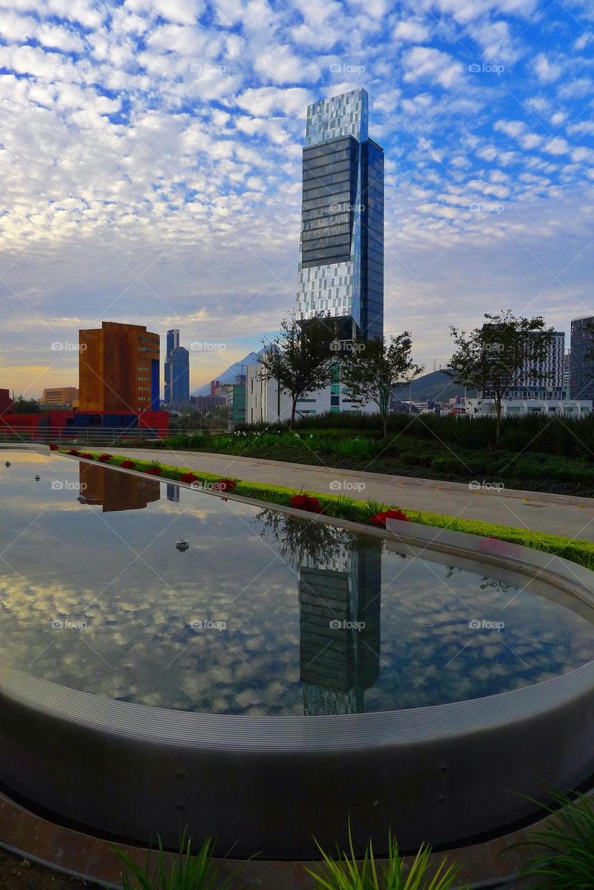 Torre Helicon Tower Valle Oriente panoramic urban scene