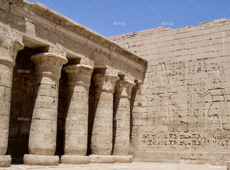 Egyptian temple columns