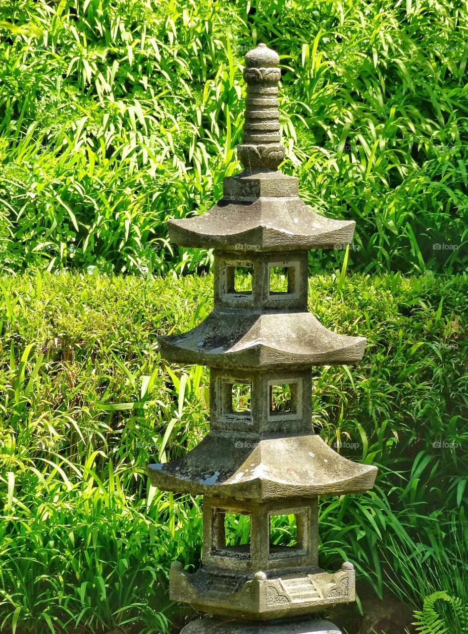 Japanese Shinto Shrine. Japanese Shrine In Tranquil Tea Garden
