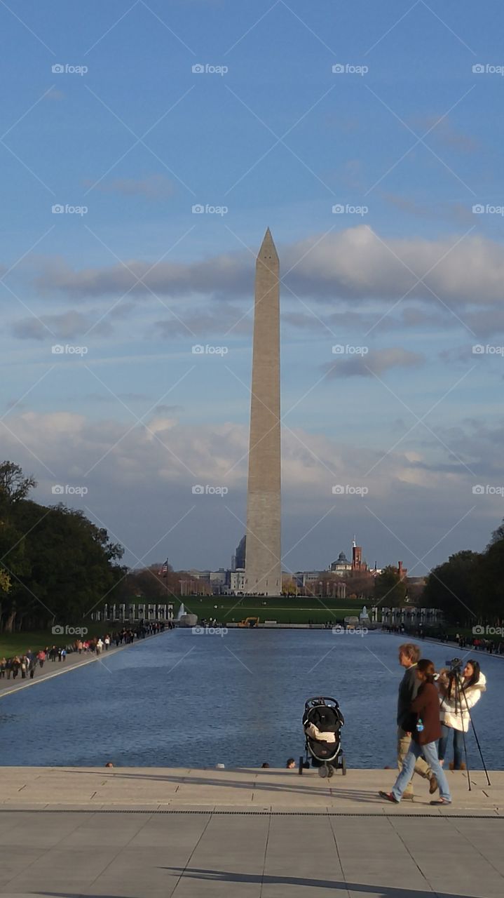 Washington Monument in Washington, D.C. at dusk