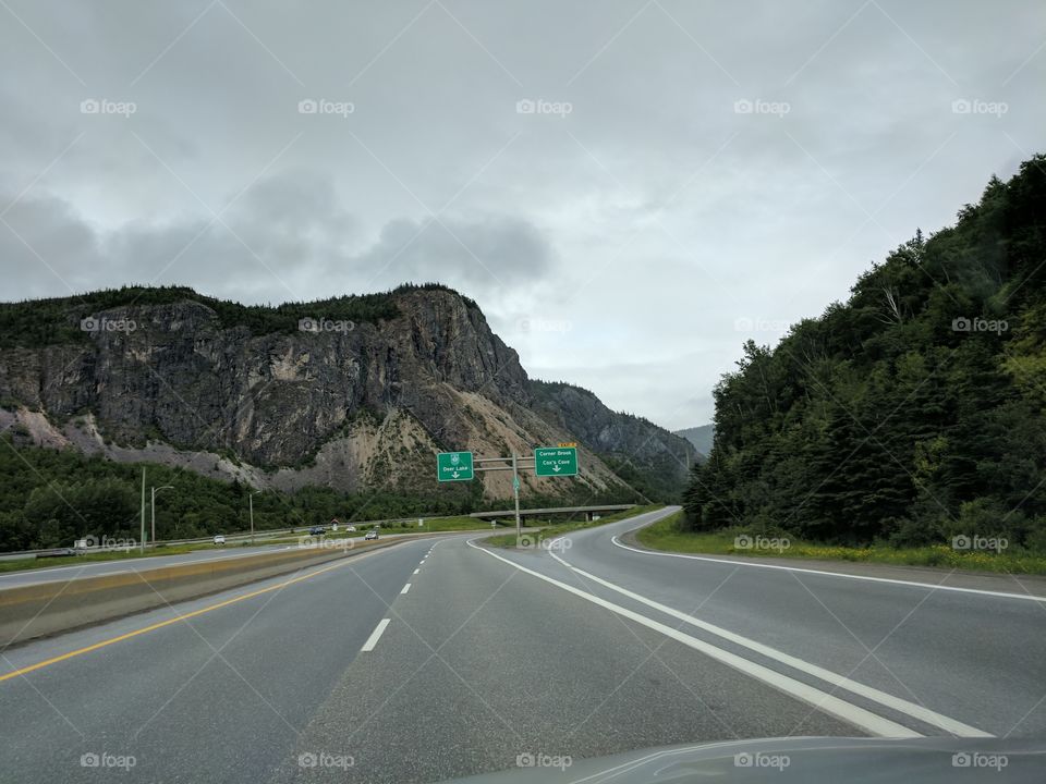 Riverside drive turnoff coming out of Corner Brook, Newfoundland