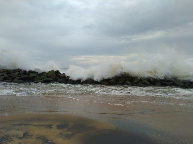 Sea waves at the beach Sri Lanka