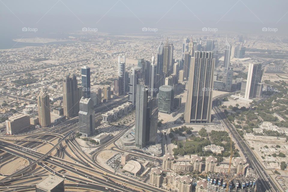 High-rise, modern buildings in Dubai.