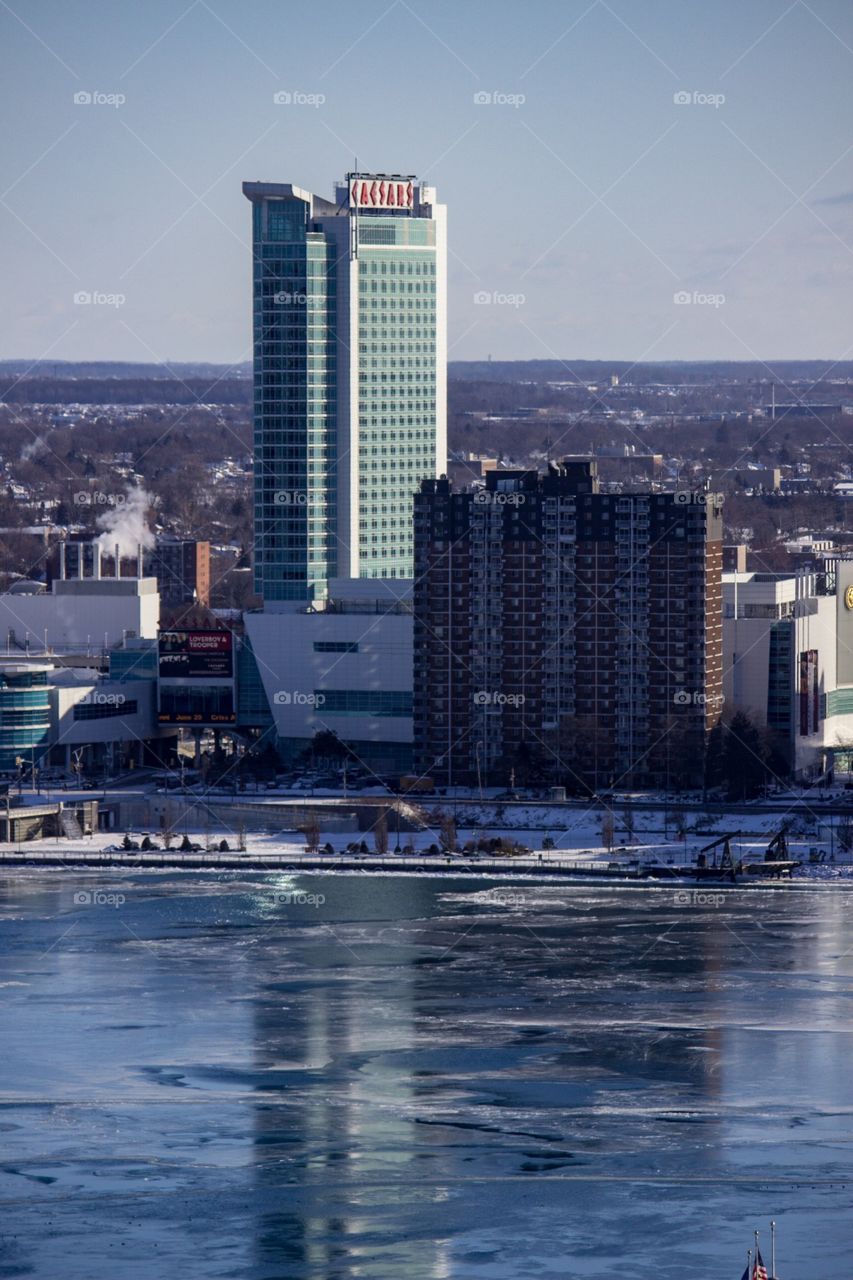 Frozen Detroit River 