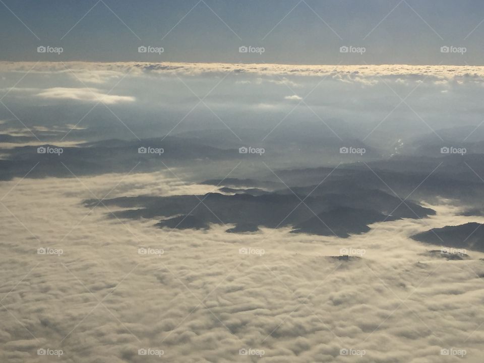 The layer of fog from above