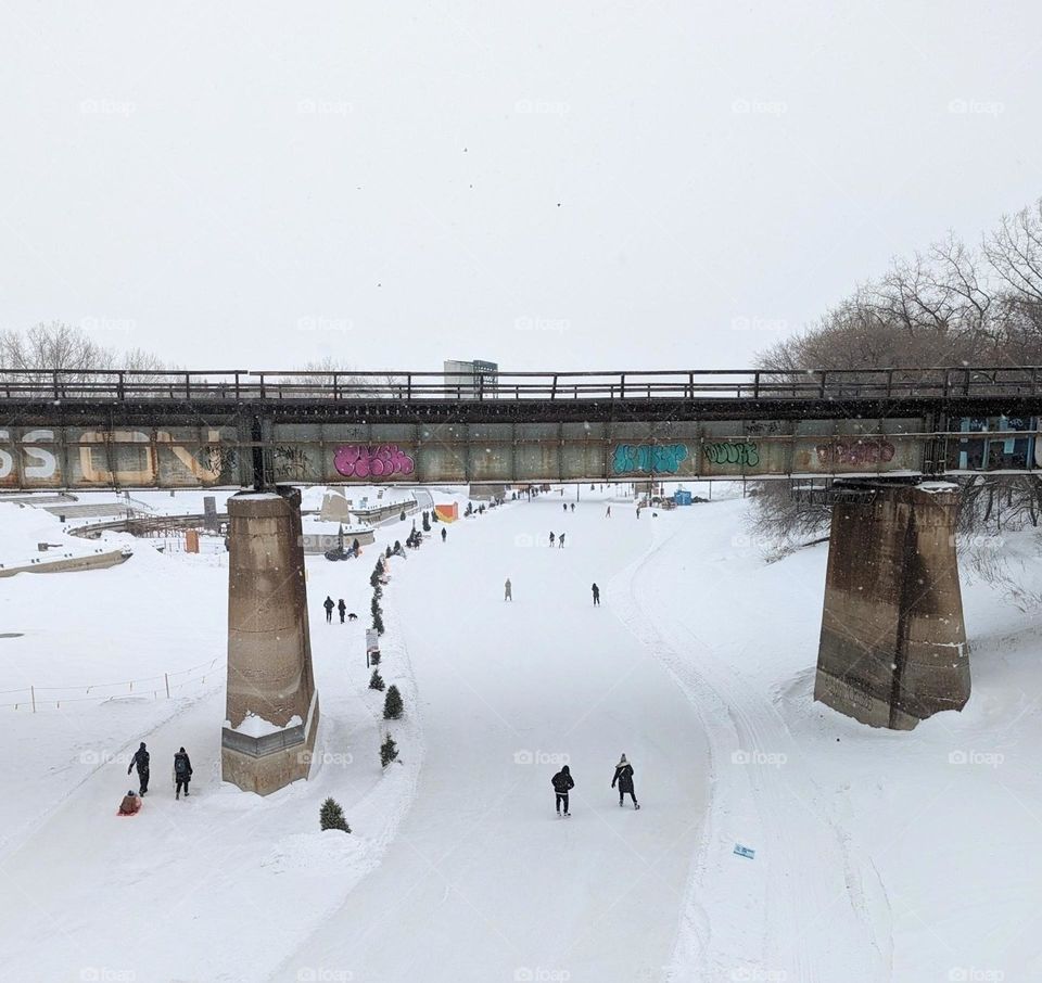 beautiful winter day for some skating on the river