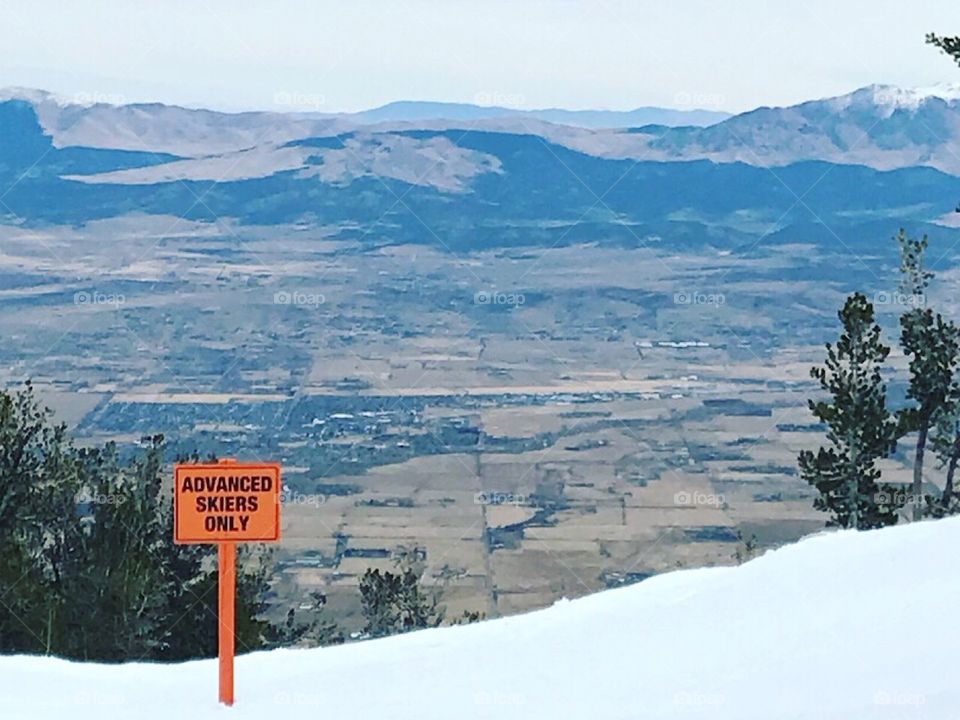 Overlooking Nevada, from California, at the top of the Heavenly Ski Resort!