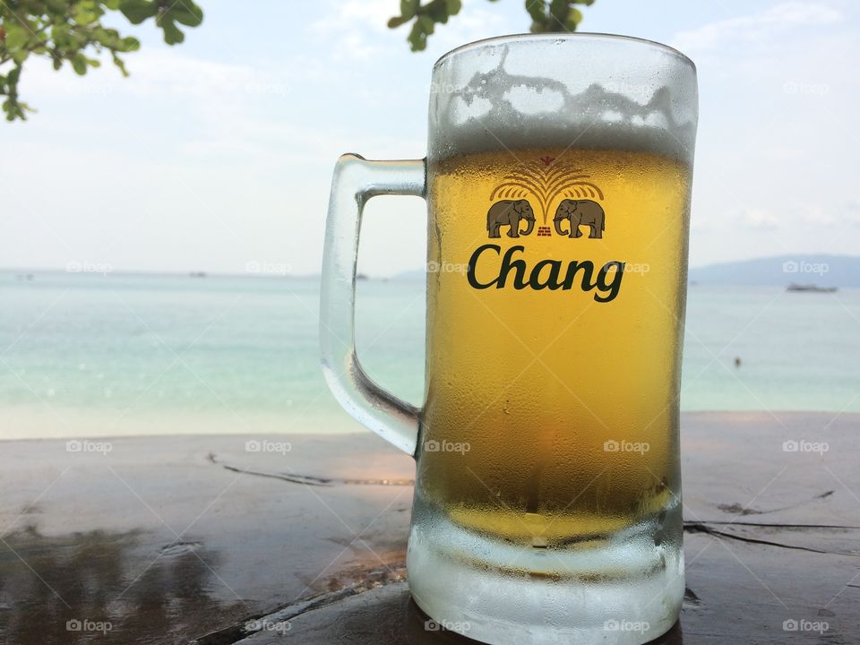 Cold beer by the beach 