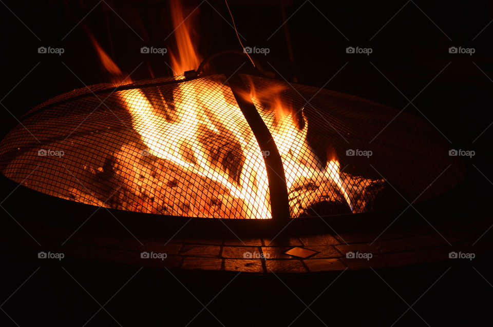 Relaxing by the fire