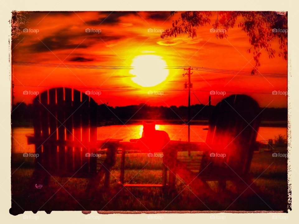 Amazing sunset with kitty. 