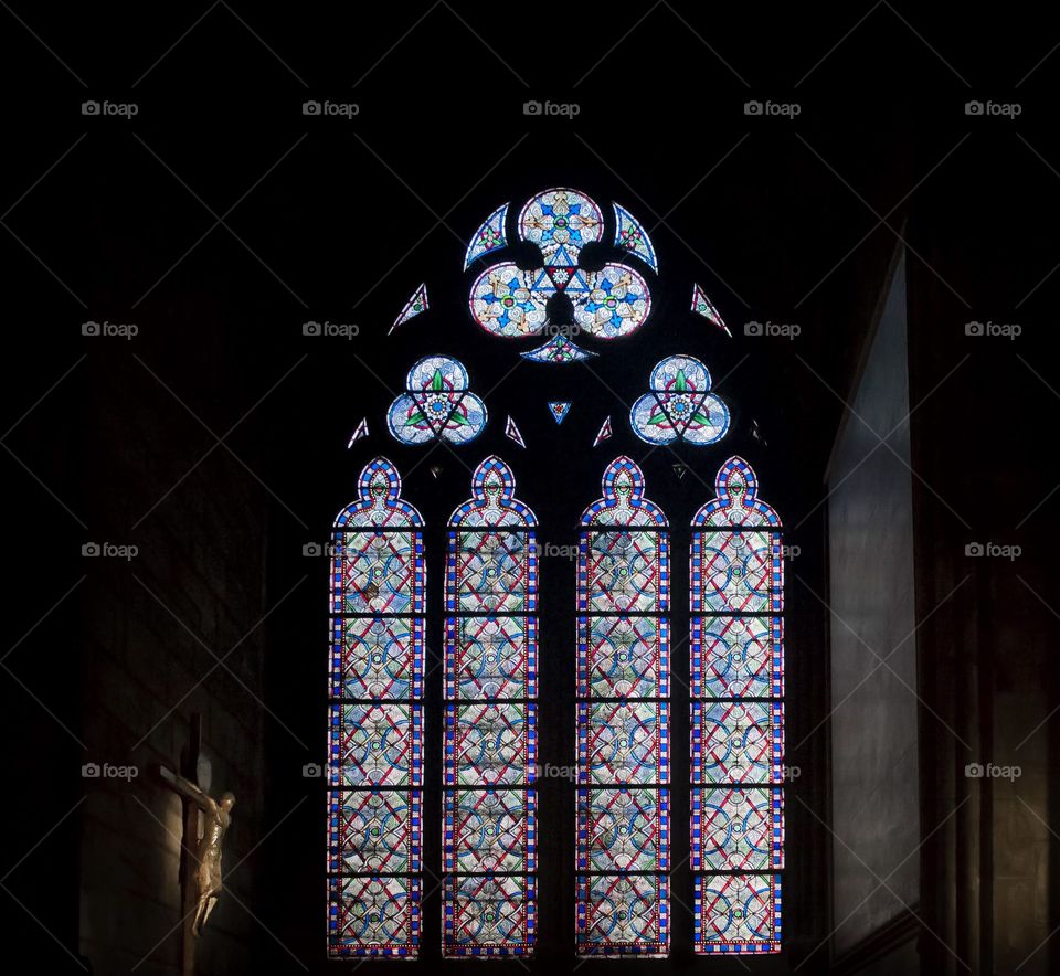 Stain glass window notre dame