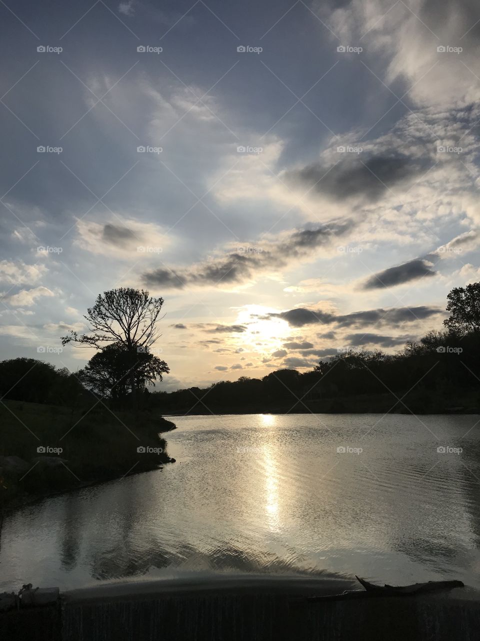 Sunset on the river in Wimberley TX