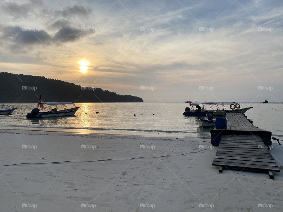 A small wooden jetty for the passage of tourists from the boat to the land.