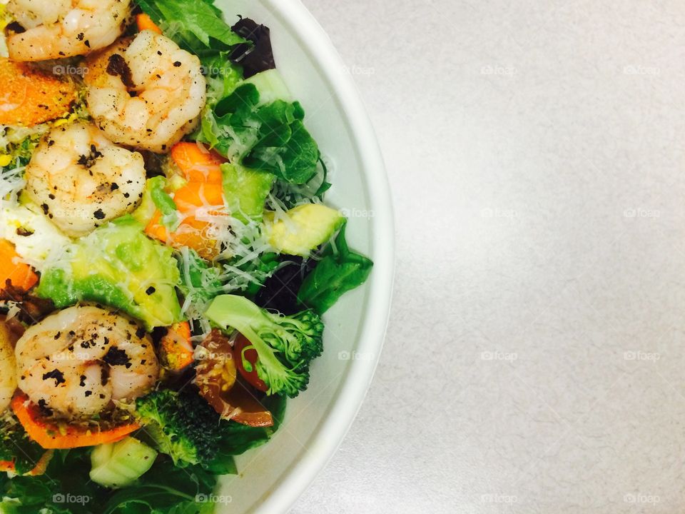 Shrimp and Raw Vegetable Salad