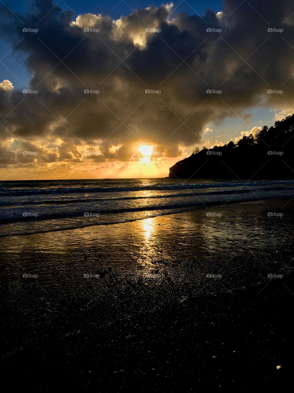 Storm clouds on muir beach, california