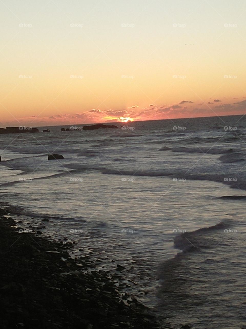 Beautiful sunset at essaouira city in Morocco.