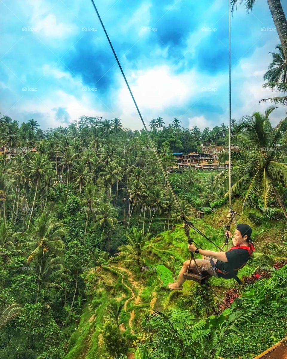 Swing in Tegalalang rice field, Ubud Bali