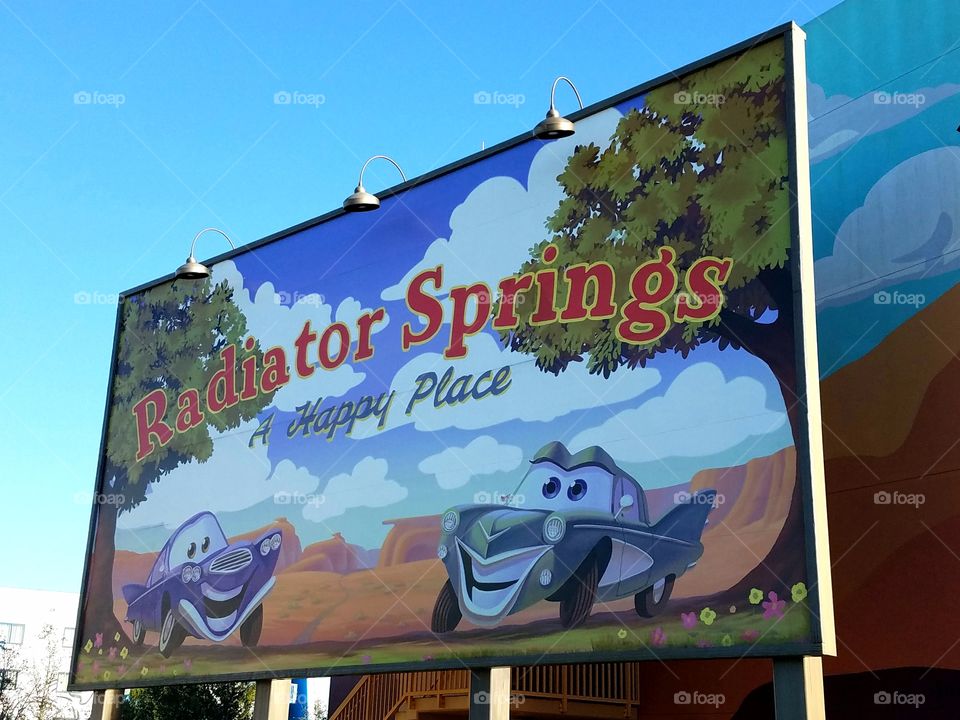 Radiator Springs sign at Disney's Art of Animation resort