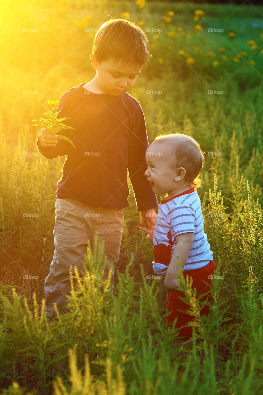 Brothers. My boys in the flowers