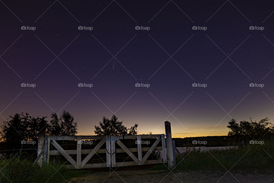 comet neowise in the nightsky