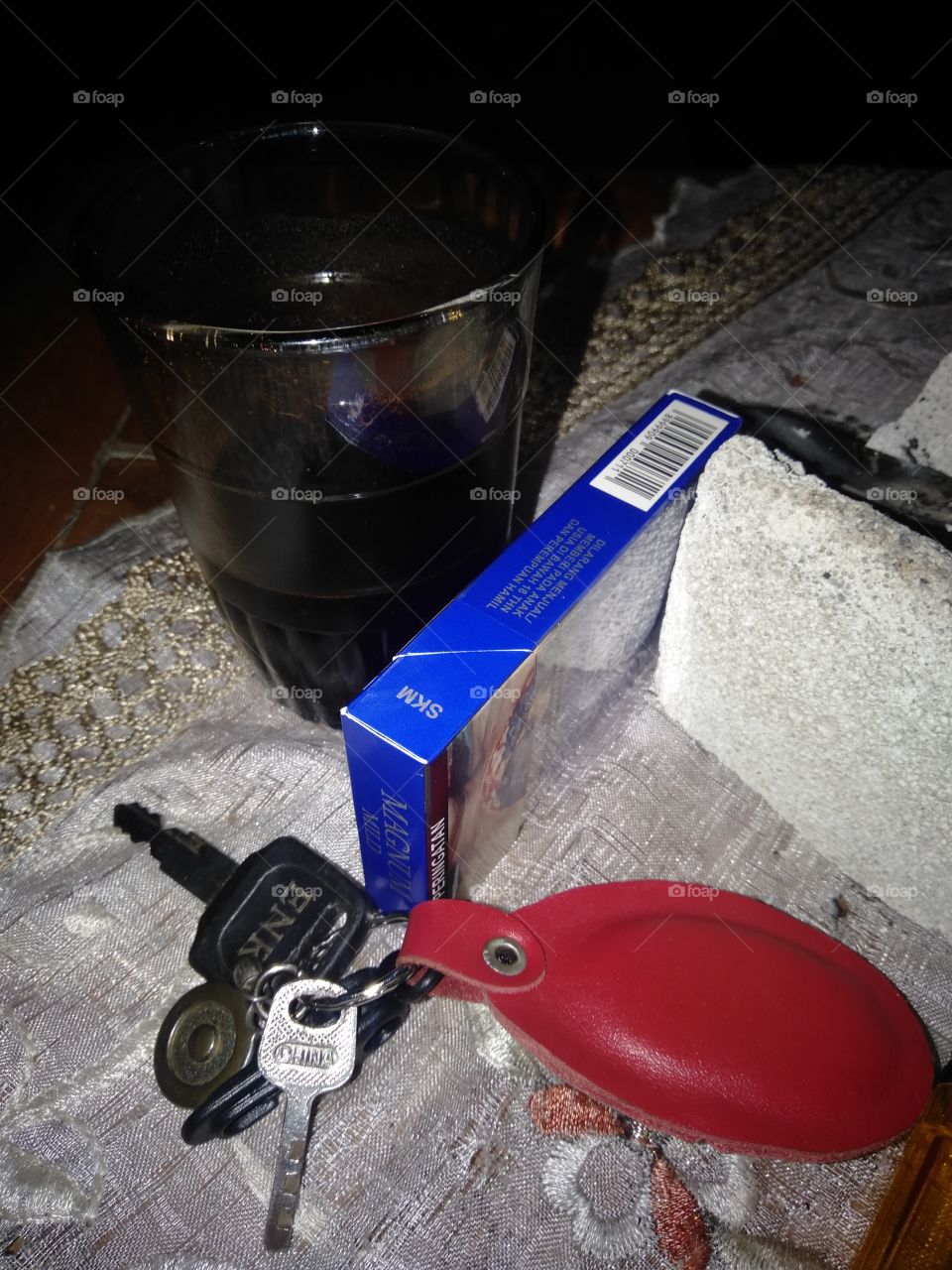 On the terrace of the house after choosing to drink coffee while unwinding before bathing and eating