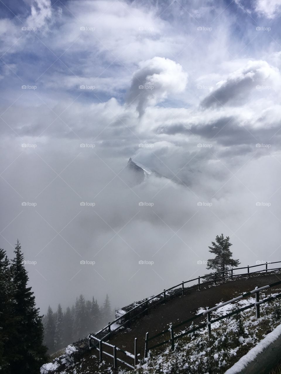Mountain through the clouds 