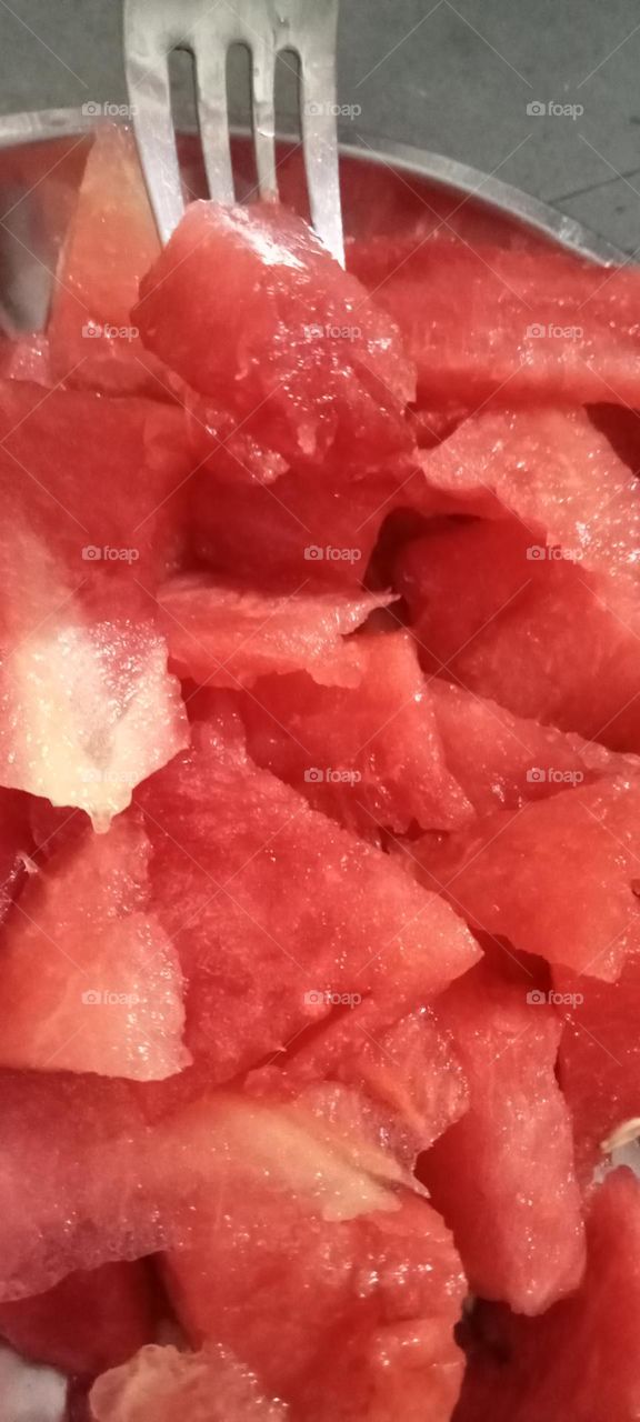 Crunchy, sweet, delicious, tasty watermelon 🍉😋 is a summer snacks. we love this sweet, cool fruit to eat in summer. In this fruit having high water containt. This fruit is in circle shape and oval shape also.
