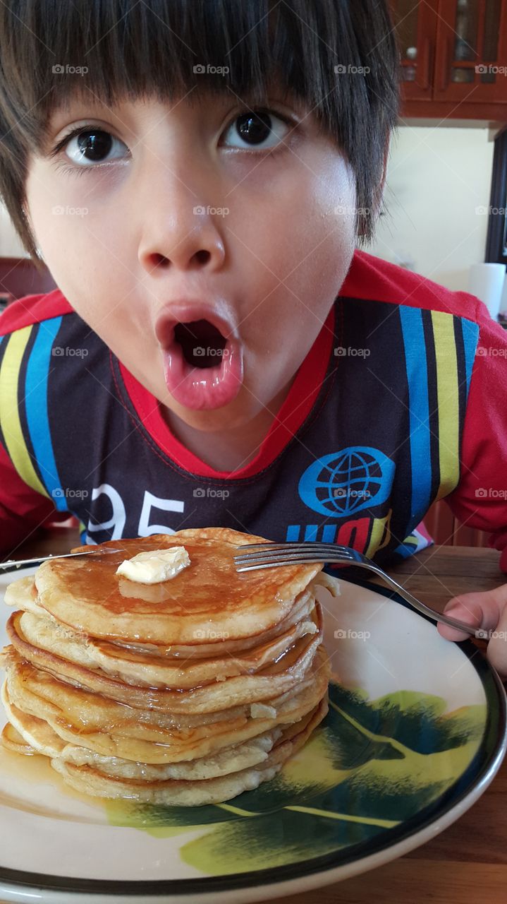 Pancakes, kid's favorite breakfast