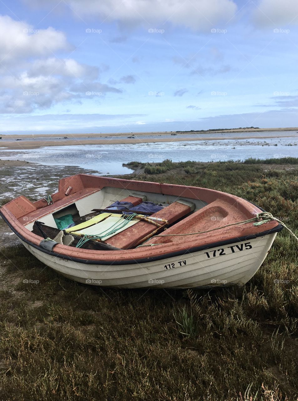 Barque at low tide