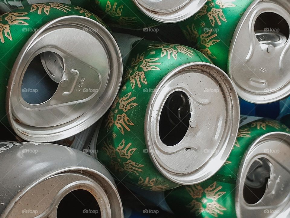 Metal cans of Ukrainian beer