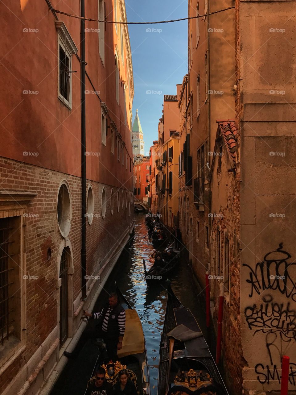 One of the many canals of Venice, Italy.