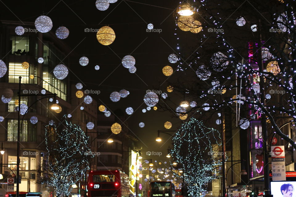 Christmas lights,  London streets