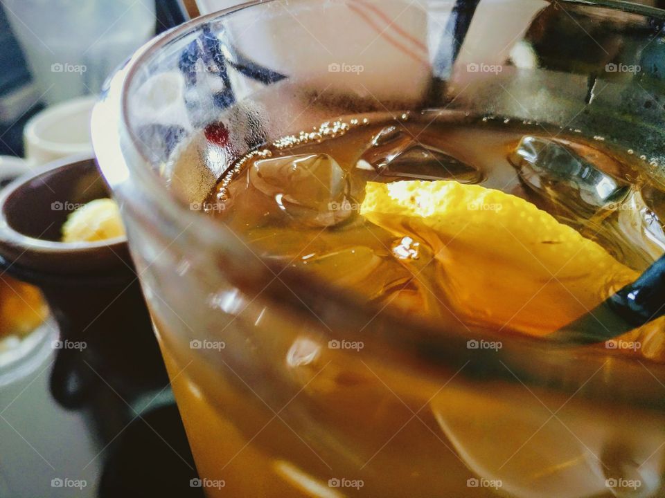 Ice Lemon Tea with some Bubble