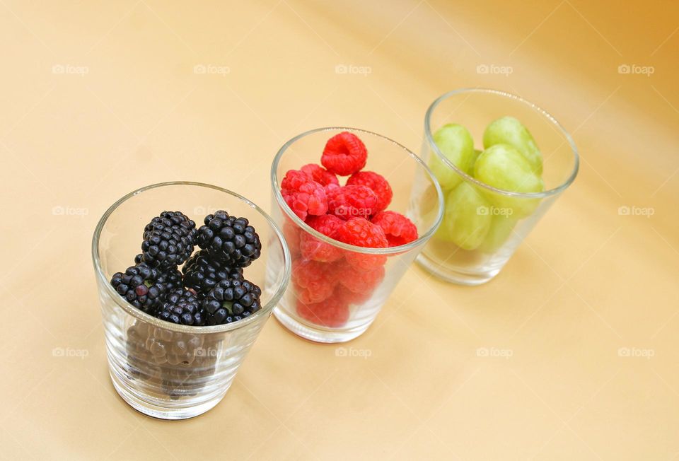 glasses of fruits