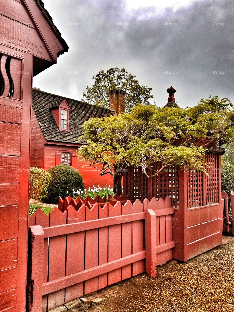 A Red Colonial House