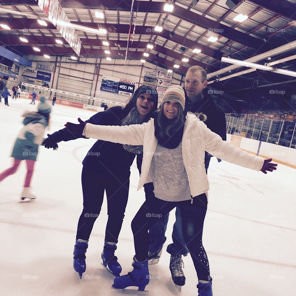 My siblings and I ice skating 