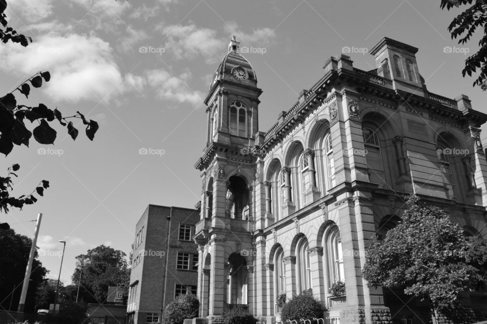 black and white architecture