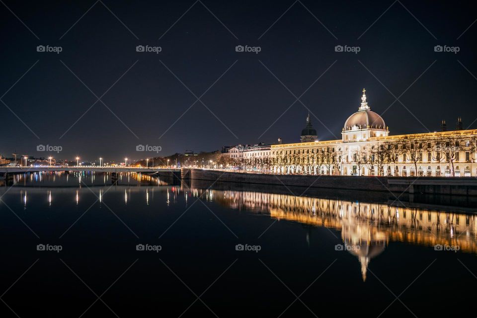 Lyon at night